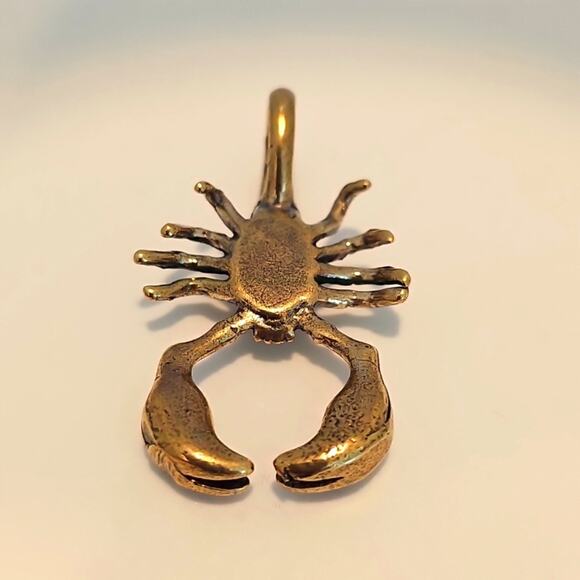 Awesome Brass Scorpion Figurine Small Pendant Only Detailed Design 2" L x 1" W - Picture 6 of 7